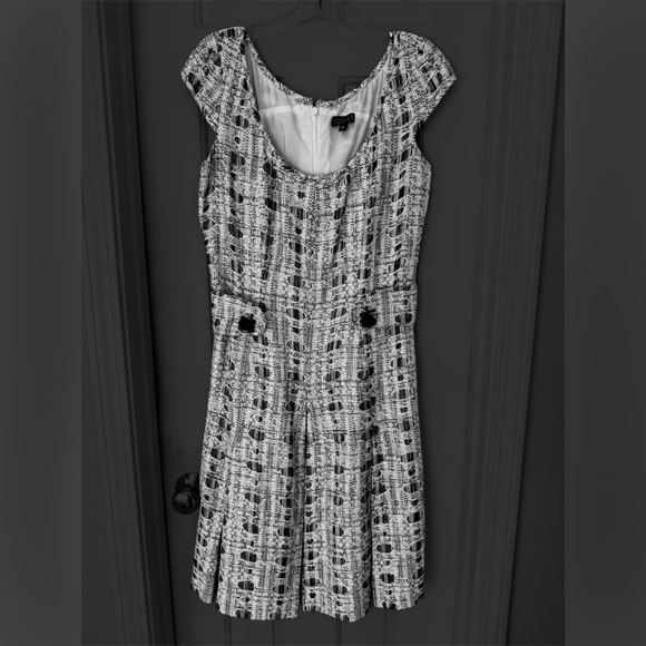 Douglas Hannant Dresses & Skirts - Douglas Hannant Tweed Dress/Jumper, Black/White, Designer Vintage Back Zip Sz 12